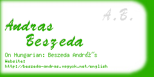 andras beszeda business card